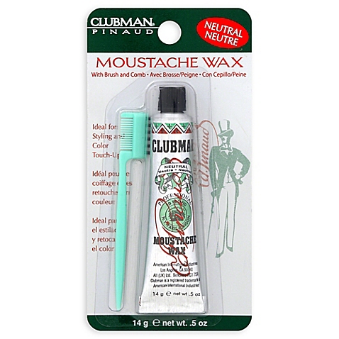 Clubman Moustache Wax Neutral Воск для укладки и подкрашивания бороды с щеточкой (прозрачный), 15 мл | Max Moore