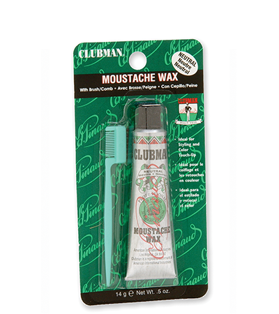 Clubman Moustache Wax Black Воск для укладки и подкрашивания бороды с щеточкой (черный),15 мл | Max Moore