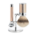 Бритвенный набор MUEHLE TRADITIONAL, розовое золото, барсучий ворс высшей категории Silvertip, Т-образная бритва Бритвенный набор MUEHLE TRADITIONAL, розовое золото, барсучий ворс высшей категории Silvertip, Т-образная бритва