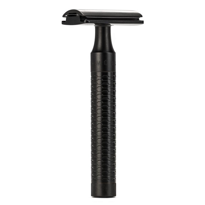Т-образная бритва MUEHLE ROCCA, сталь, матовая черная, closed comb | Max Moore